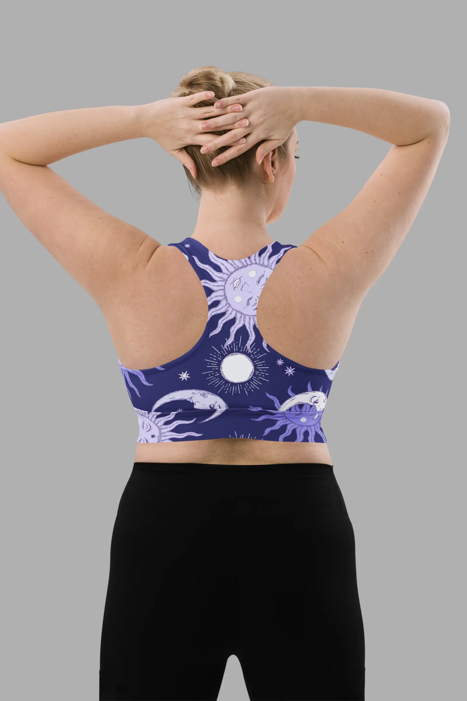 sunflower daze print recycled longline sports bra