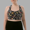 cosmic drifters all over print longline sports bra front