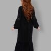 cosmic drifters black viscose lace insert maxi dress back