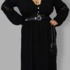 cosmic drifters black viscose lace insert maxi dress close plus size