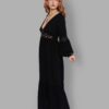 cosmic drifters black viscose lace insert maxi dress side