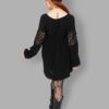 cosmic drifters black viscose lace insert mini dress back