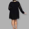 cosmic drifters black viscose lace insert mini dress back plus size