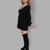 cosmic drifters black viscose lace up mini dress side