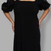 cosmic drifters black viscose maxi slip dress close plus size