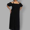 cosmic drifters black viscose maxi slip dress front plus size