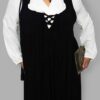 cosmic drifters black viscose midi pinafore dress close plus size