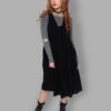 cosmic drifters black viscose midi pinafore dress front