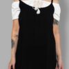 cosmic drifters black viscose scoop back slip dress close