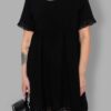 cosmic drifters black viscose short sleeved babydoll dress close