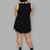 cosmic drifters black viscose thigh slit pinafore dress back plus size