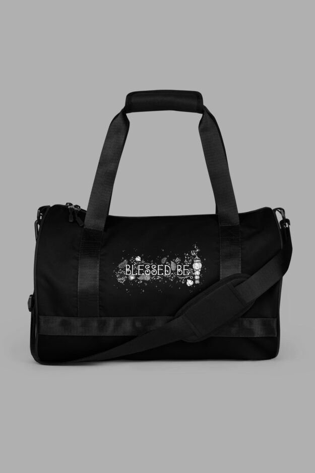 cosmic drifters blessed be print gym bag side2