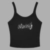 cosmic drifters blessed be print womens micro rib tank top solid black front 2