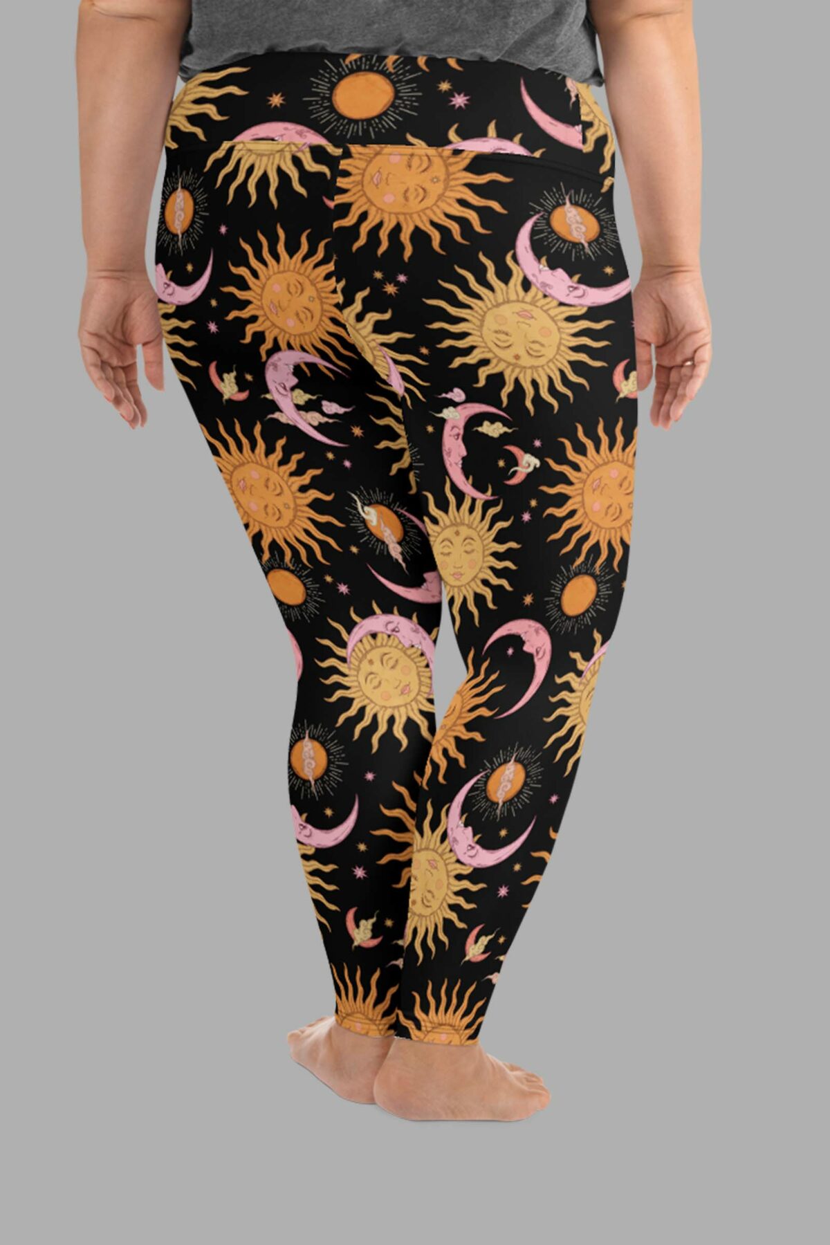 cosmic drifters celestial carnival print plus size leggings back