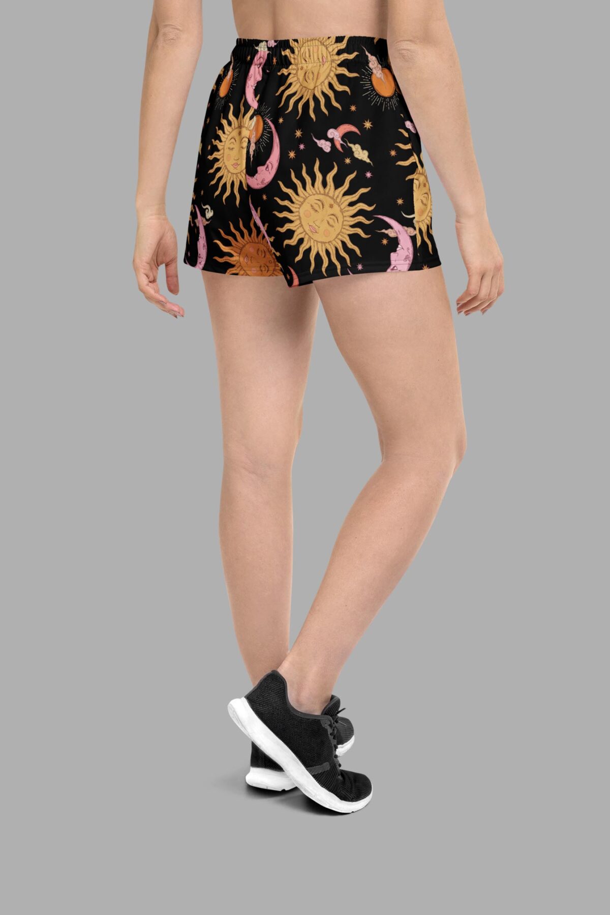 cosmic drifters celestial dreams print athletic shorts back