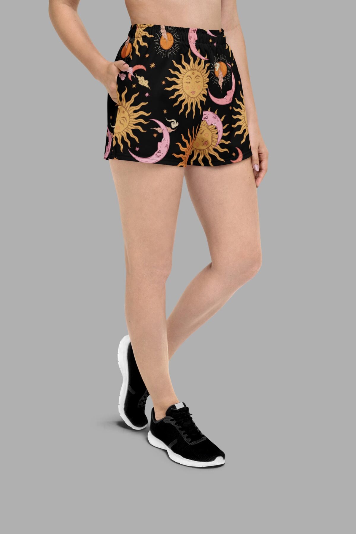 cosmic drifters celestial dreams print athletic shorts side