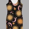 cosmic drifters celestial dreams print bodycon dress front 2