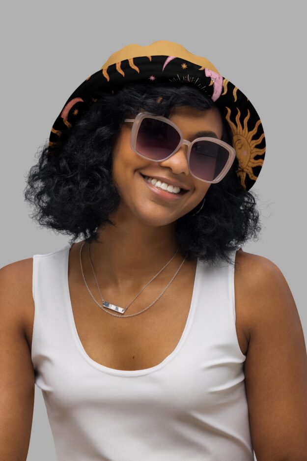 celestial dreams print reversible bucket hat