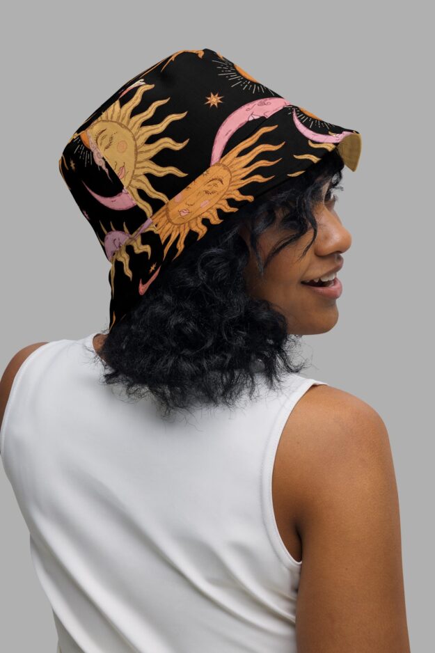 celestial dreams print reversible bucket hat