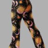 cosmic drifters celestial dreams print flare leggings back