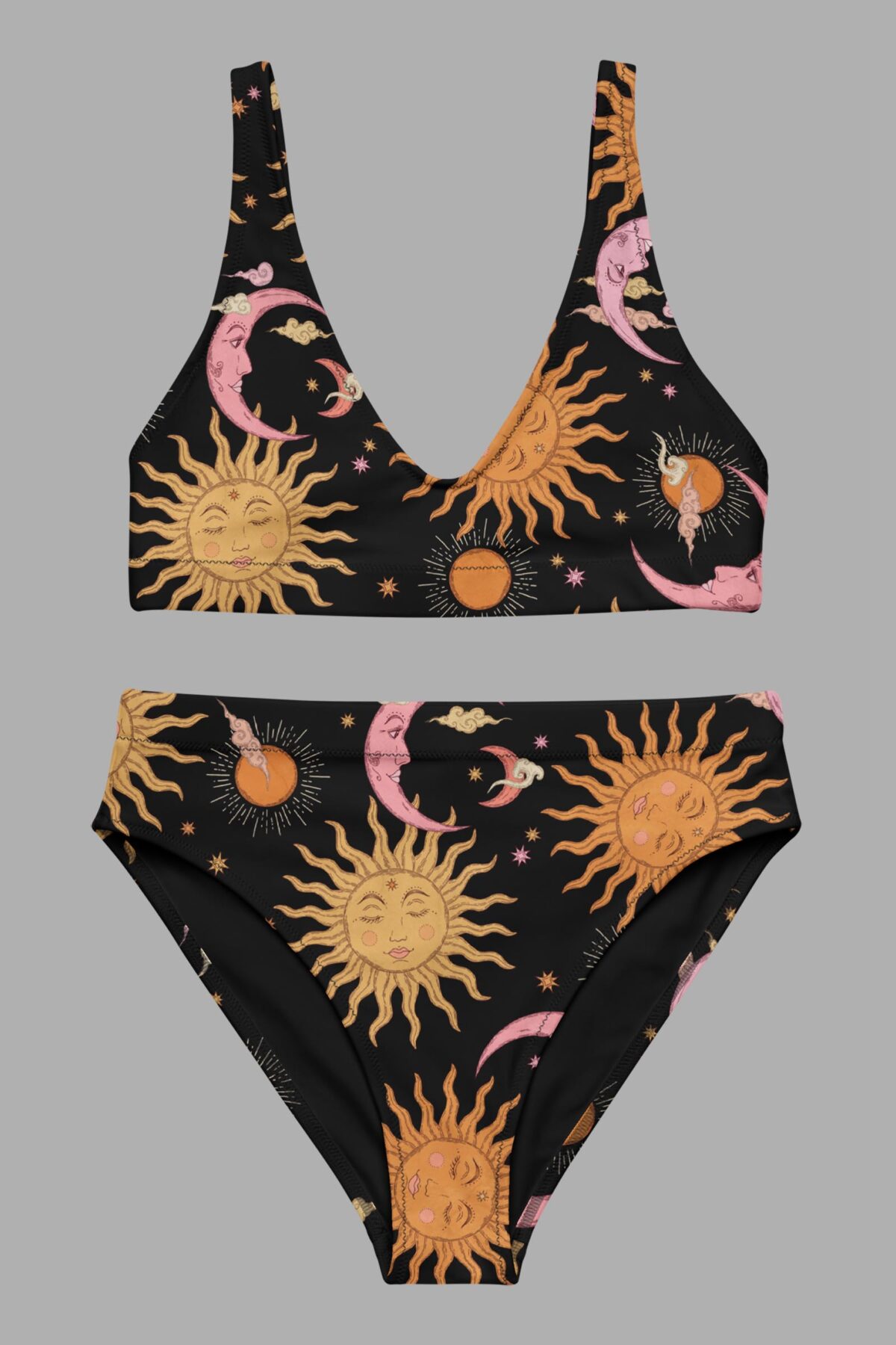 cosmic drifters celestial dreams print high waist bikini front2