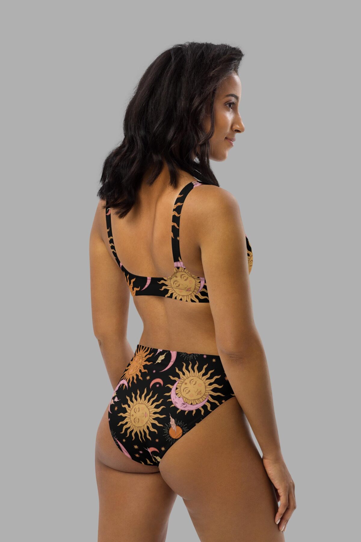 cosmic drifters celestial dreams print high waist bikini side2