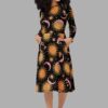 cosmic drifters celestial dreams print long sleeve midi dress 1