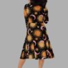 cosmic drifters celestial dreams print long sleeve midi dress back