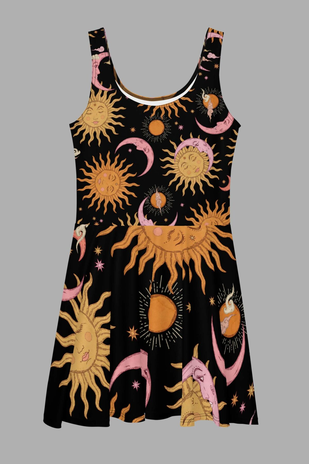 cosmic drifters celestial dreams print skater dress back 2