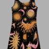 cosmic drifters celestial dreams print skater dress front 2