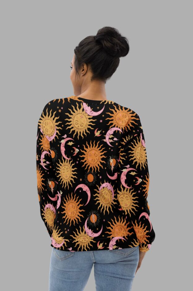 cosmic drifters celestial dreams print sweater back