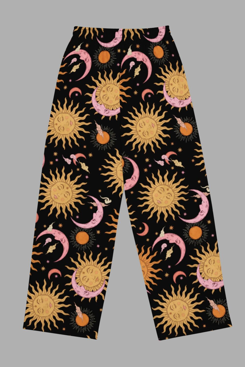 cosmic drifters celestial dreams print unisex wide leg pants back 2