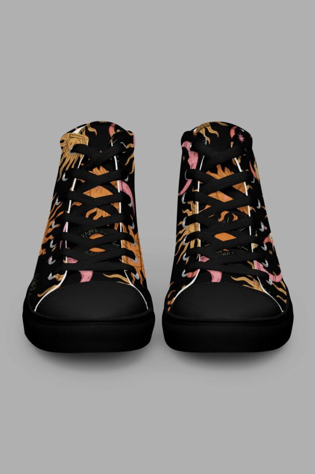 cosmic drifters celestial dreams print womens high top canvas shoes 2