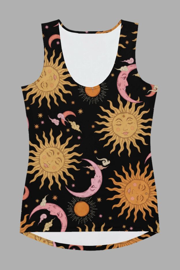 cosmic drifters celestial dreams print womens tank top front 2