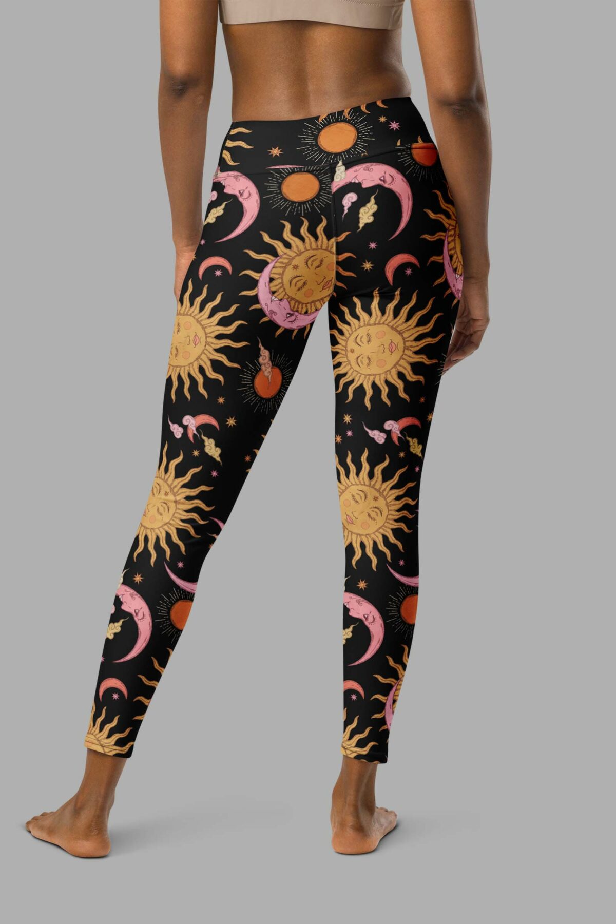 cosmic drifters celestial dreams print yoga leggings back