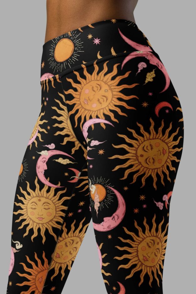 cosmic drifters celestial dreams print yoga leggings close