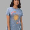 cosmic drifters celestial dreams unisex denim t shirt black front