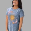 cosmic drifters celestial dreams unisex denim t shirt black front 2