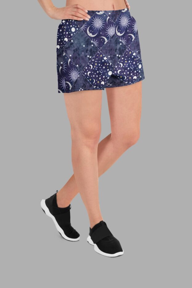 cosmic drifters celestial patchwork athletic shorts side2