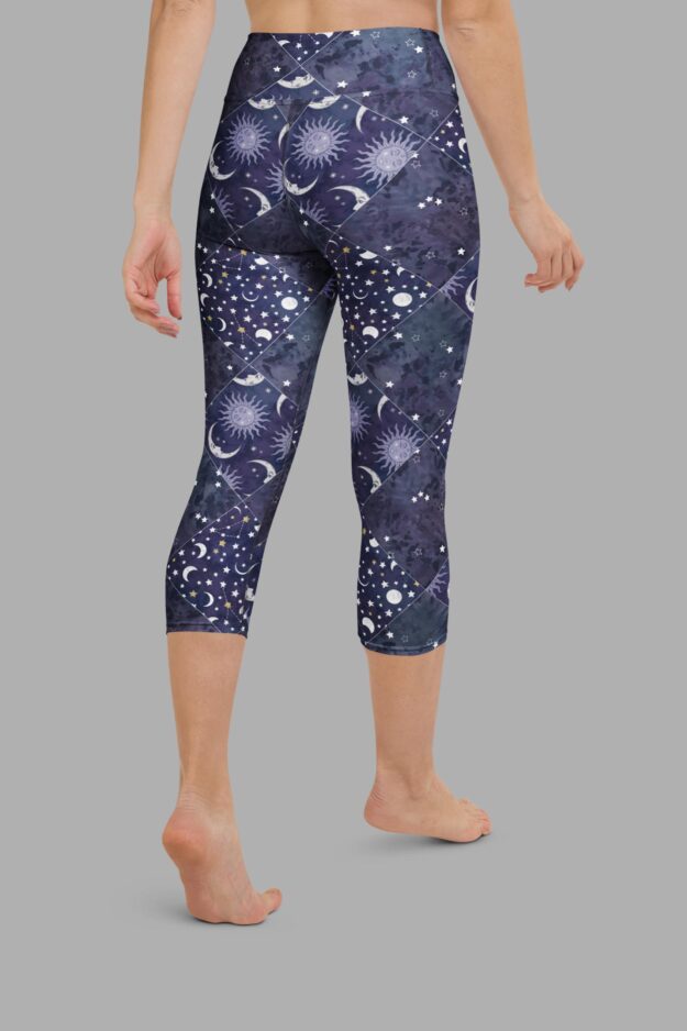 cosmic drifters celestial patchwork capri leggings back2