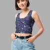 cosmic drifters celestial patchwork crop top front2