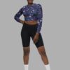 cosmic drifters celestial patchwork long sleeved crop top