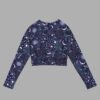 cosmic drifters celestial patchwork long sleeved crop top back2