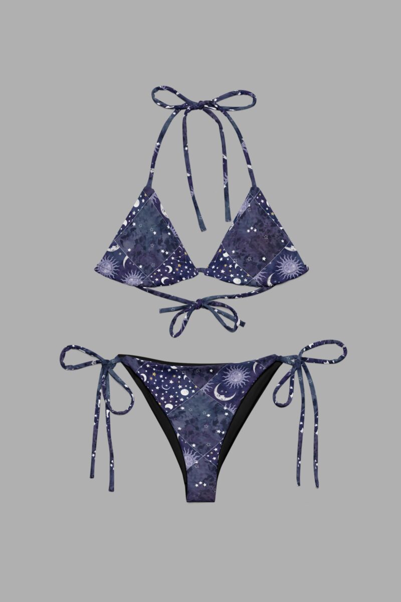 cosmic drifters celestial patchwork print string bikini front2