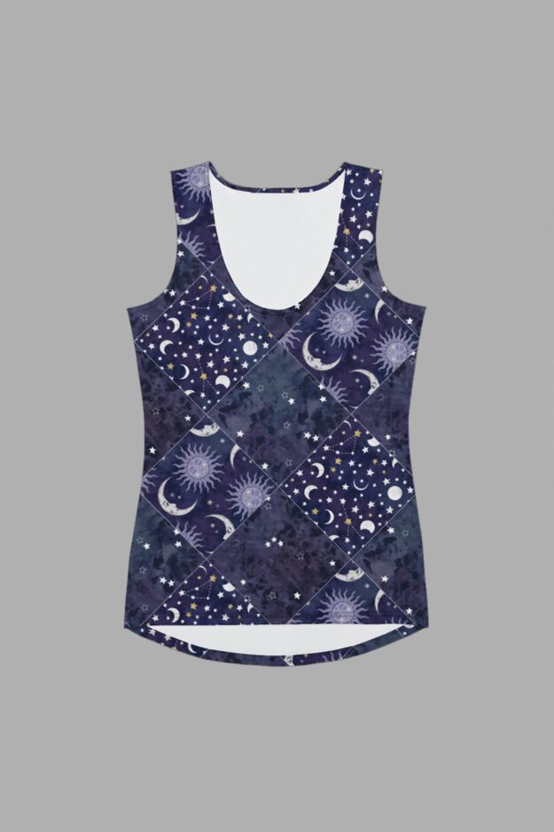 celestial patchwork print tank top