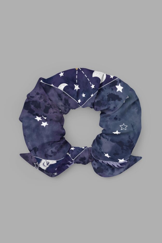 cosmic drifters celestial patchwork scrunchie flat
