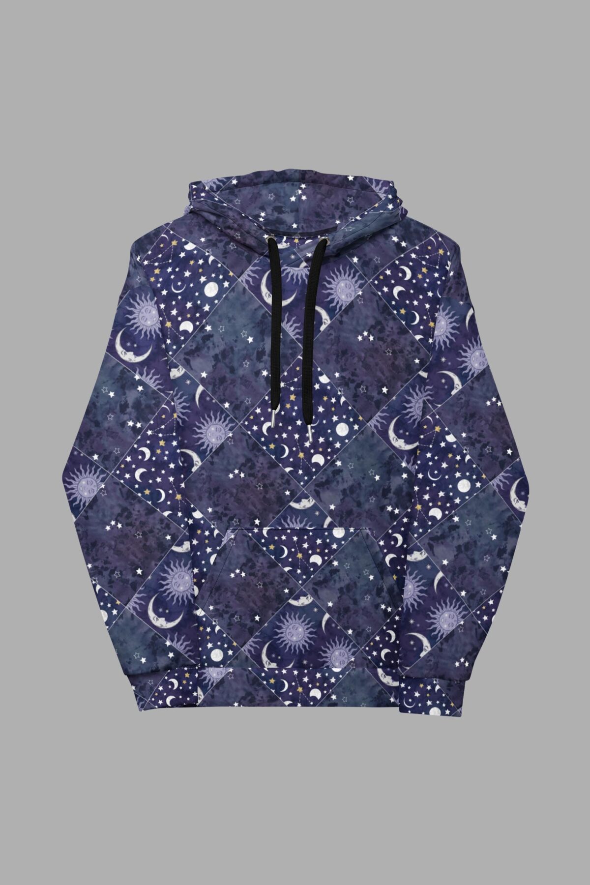 cosmic drifters celestial patchwork sweatshirt front