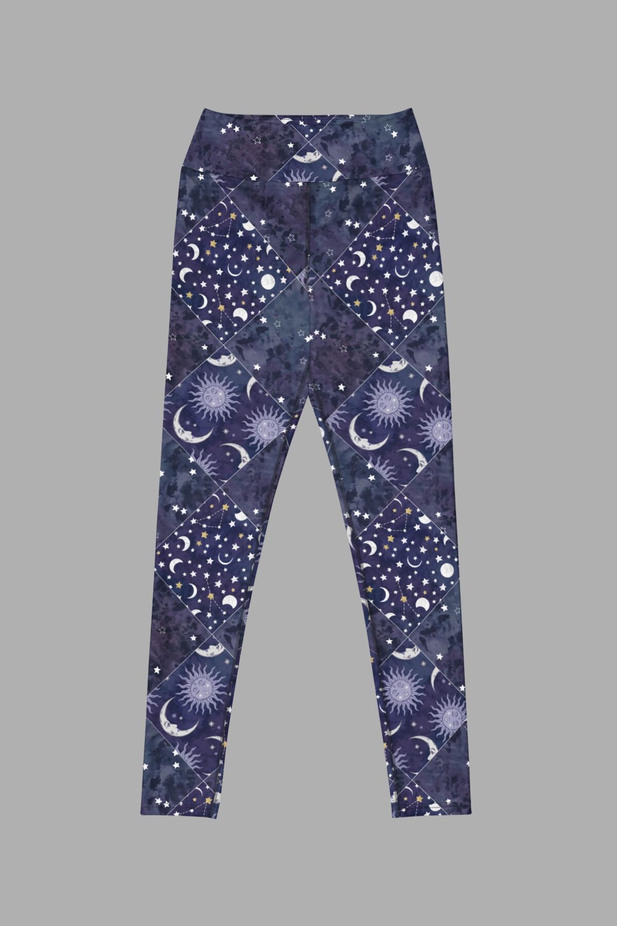 cosmic drifters celestial patchwork yoga leggings front2