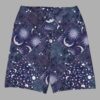 cosmic drifters celestial patchwork yoga shorts front2