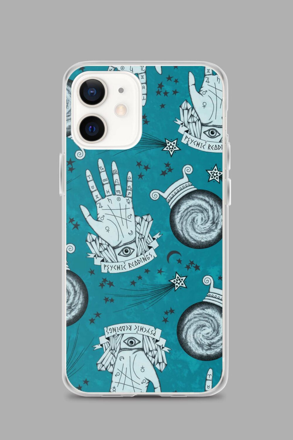 cosmic drifters clairvoyant clear case for iphone iphone 12 case on phone 64e355e7aebf3